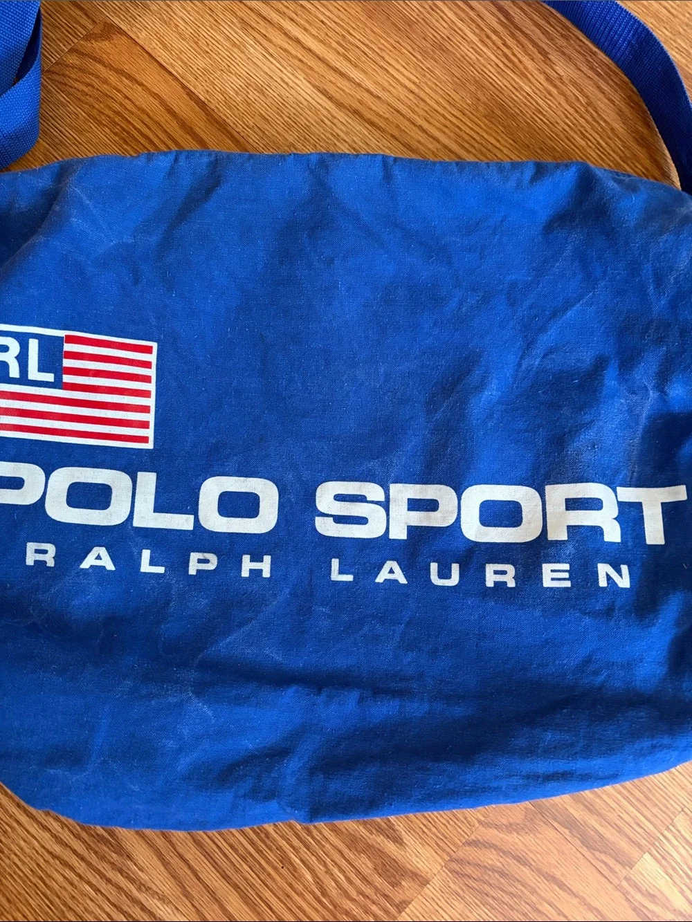 Polo by Ralph Lauren Blue Polo Sport Messenger Bag with White Logo
